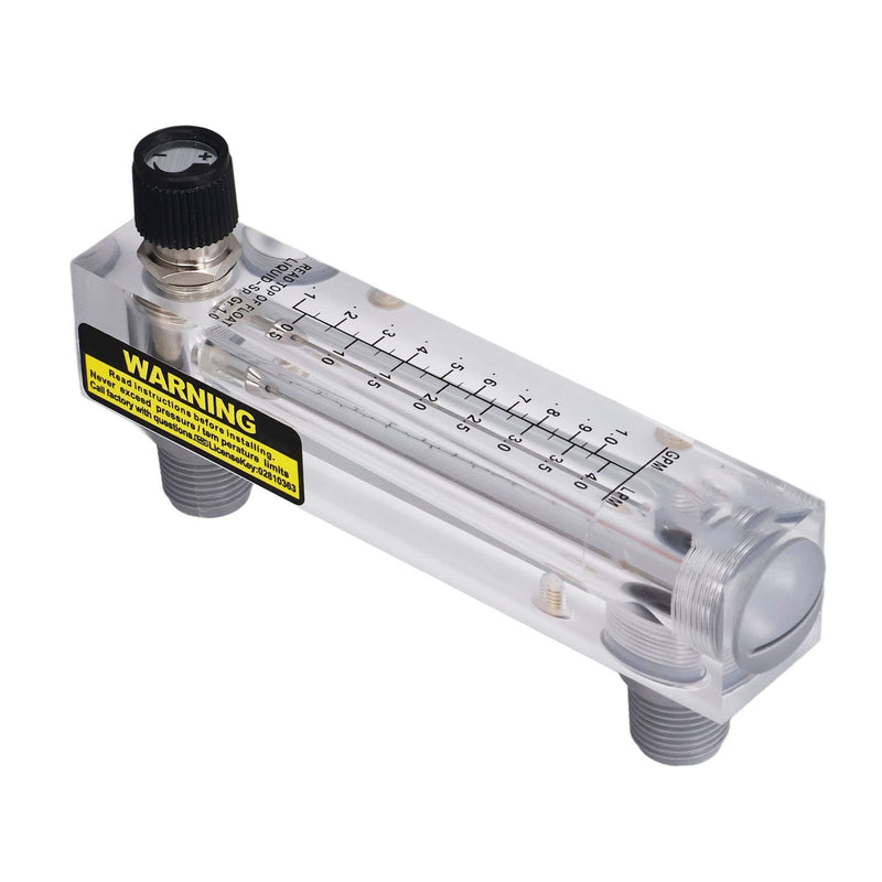 [Australia - AusPower] - 0.1-1GPM Liquid Flowmeter Adjustable Panel Mount Type Acrylic Transparent Water Meter 1/4in Thread for Rate of Liquid Medium 