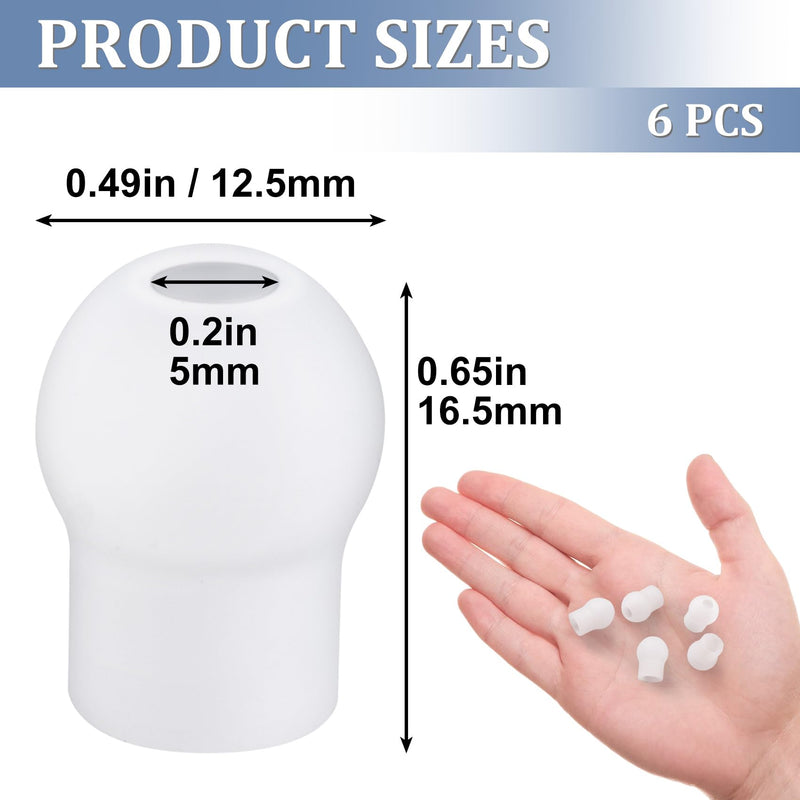 [Australia - AusPower] - 6pcs Stethoscope Ear Tips Replacement, Silicone Stethoscope Ear Pieces, Pliable Noise Reduction Earplugs Soft-Sealing Earbuds for Doctors, Compatible with MDF, ADC -White 