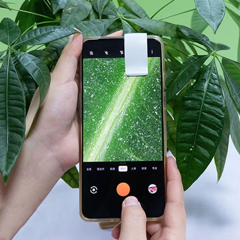 [Australia - AusPower] - 200x Cell Phone Microscope Lens with LED Light, Portable Digital Microscope for Kids, Handheld Microscope, Dermatoscope, Skin Diagnostic, Hair Analyzer black 