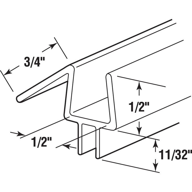 [Australia - AusPower] - Prime-Line M 6259 Frameless Shower Door Bottom Seal for 1/2 in. Thick Glass Doors, Dual Flap and 45 Degree Drip Guard, 36 in., Clear Vinyl (Single Pack) 1/2 in. 