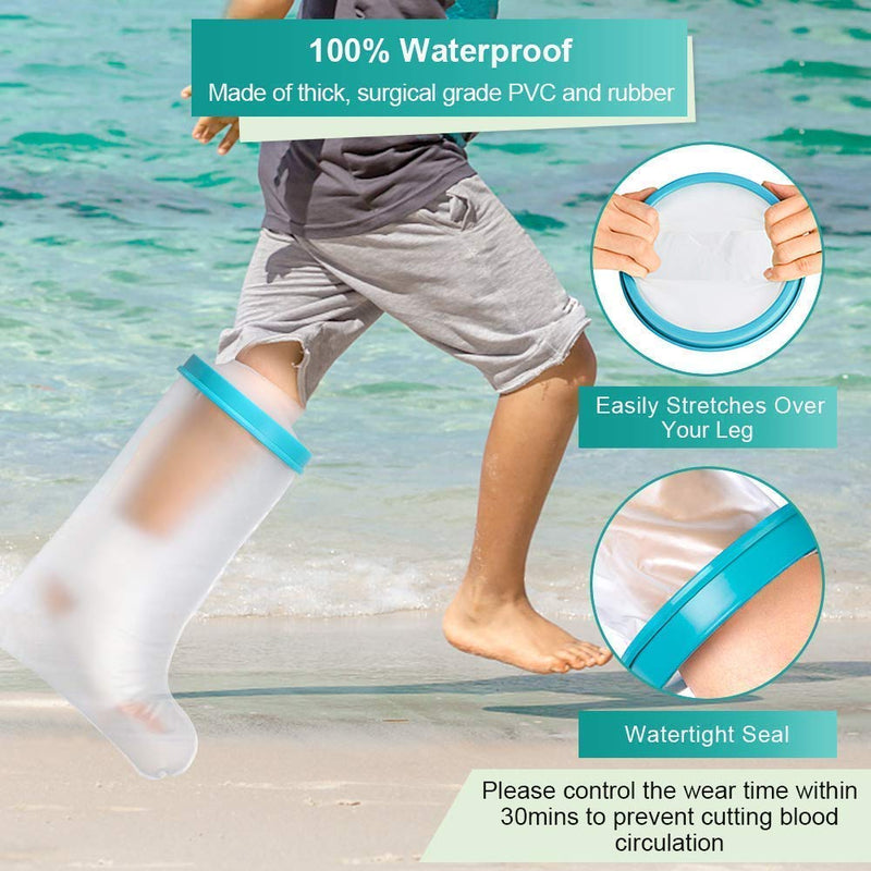[Australia - AusPower] - Lxuemlu 100% Waterproof Leg Cast Cover for Shower and Bath, Reusable Sealed Watertight Foot Protector to Keep Wound & Bandages Dry, Perfect Fit for Leg Foot Ankle and No Mark on Skin 