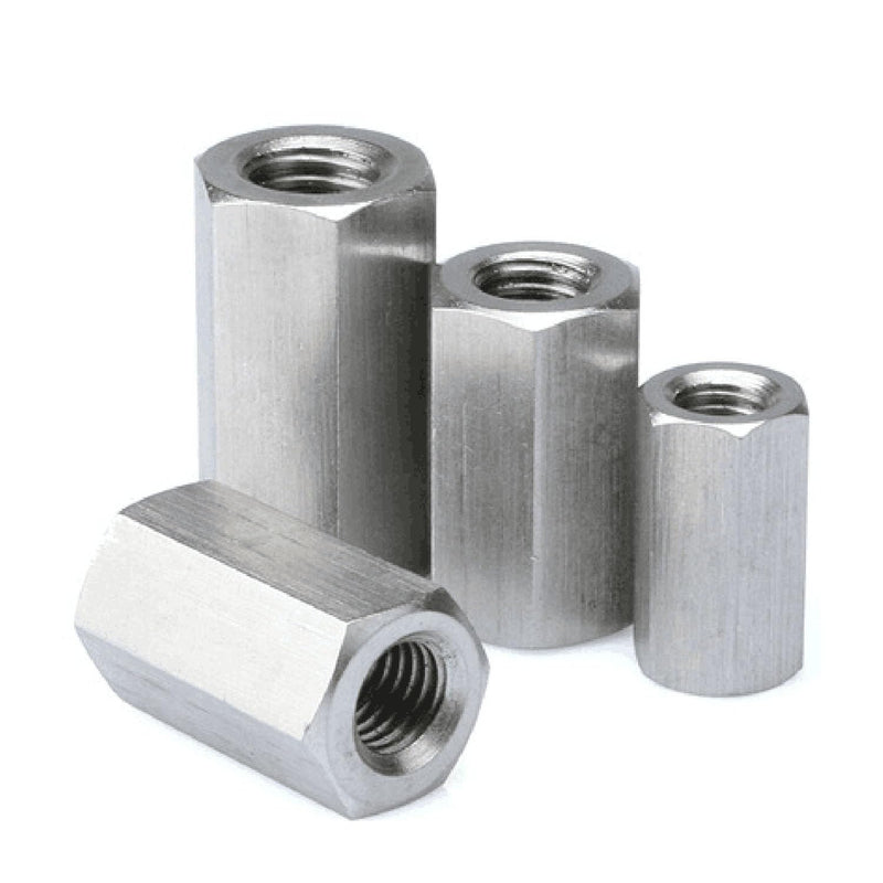 [Australia - AusPower] - 5PCS M6 X 1-Pitch 30mm Length 304 Stainless Steel Metric Hex Coupling Nut 