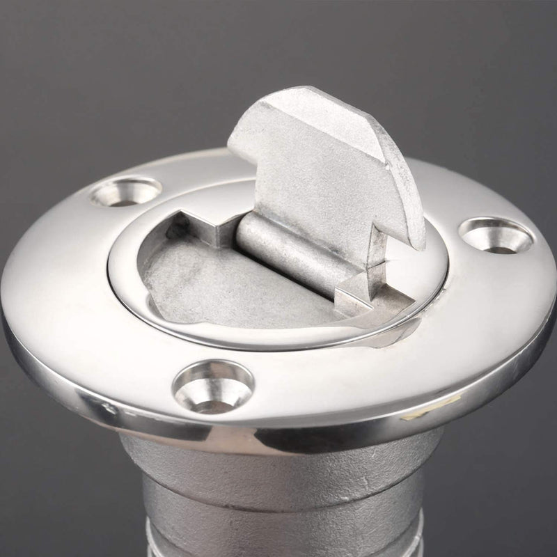 ISURE MARINE 2"(50mm) Boat Gas/Fuel/Water/Waste/Diesel Deck Fill/Filler with Keyless Cap 2" Marine Mirror- Polished 316 Stainless Steel Hardware for Boat Yacht Caravan Fuel 2"