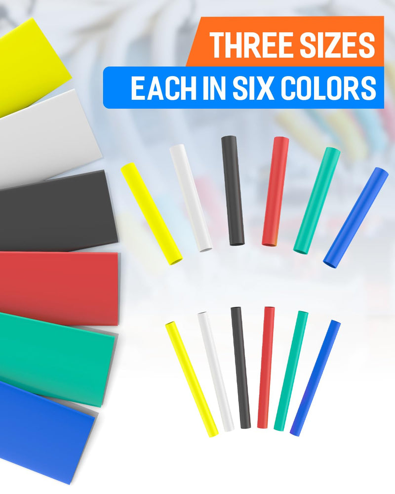 [Australia - AusPower] - Heat Shrink Tubing-3:1 Adhesive Lined, Shrinkable Wire Wrap Tube, Marine-Grade Waterproof, Insulated & Sealed, Oil/Wear Resistant for Industrial, Automotive, Wire/Cable Repair (108pcs) 108pcs 