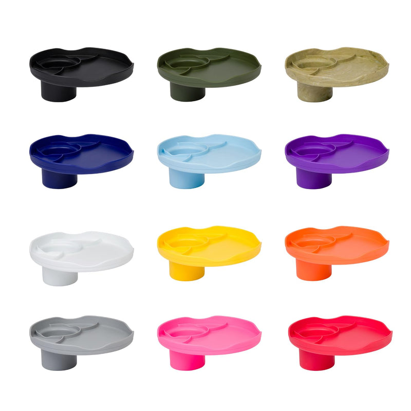 [Australia - AusPower] - Plate Accessory, in All 12 Colors, Conveniently Holds Your Food, Snacks, Drinks | Multi-Use Hands Free Project Work Station, Ruggedized Portable Design, Diameter of 8.5"/21.6 CM Gray 