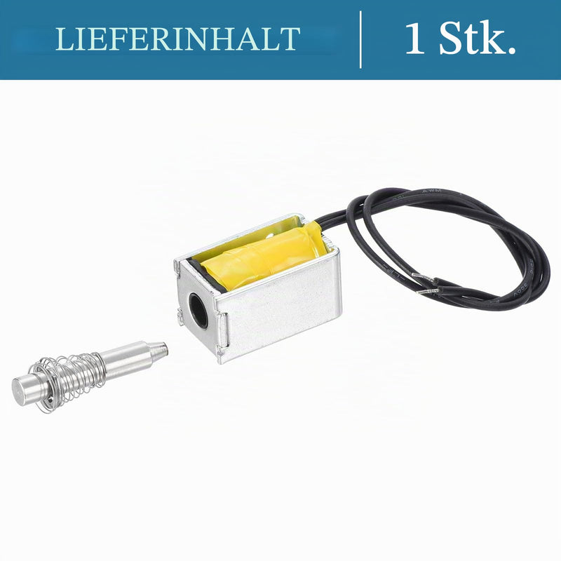 QUARKZMAN Solenoid Electromagnet DC 3V 0.5A Silver Tone Black Pack of 1 | Open Frame Push Pull Type for Vending Machines