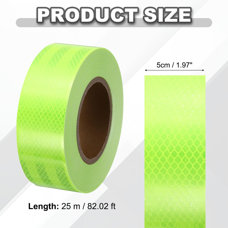 PATIKIL Reflective Tape, (2 Inch x 82 Feet,Fluorescent Green), Warning Safety Tape High Viscosity Safety Reflective Tape Outdoor Waterproof, Suit for Bike/Trailers/Cars Ships Fluorescent Green