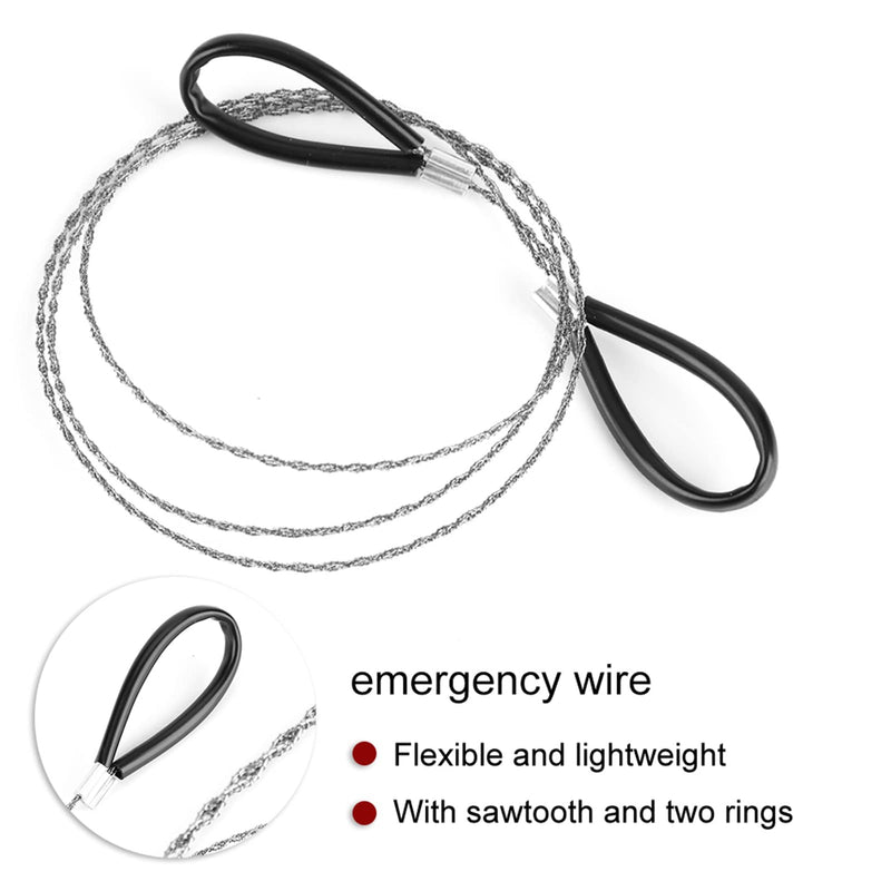 [Australia - AusPower] - ciciglow Stainless Steel Wire Saw for PVC Hoses, Pipes, Hoses, General Tools, Cable Saw, 29.53 Inch Serrated Cutting Cable with Two Handles, for Cutting Wood, Plastic, Bone, Rubber 