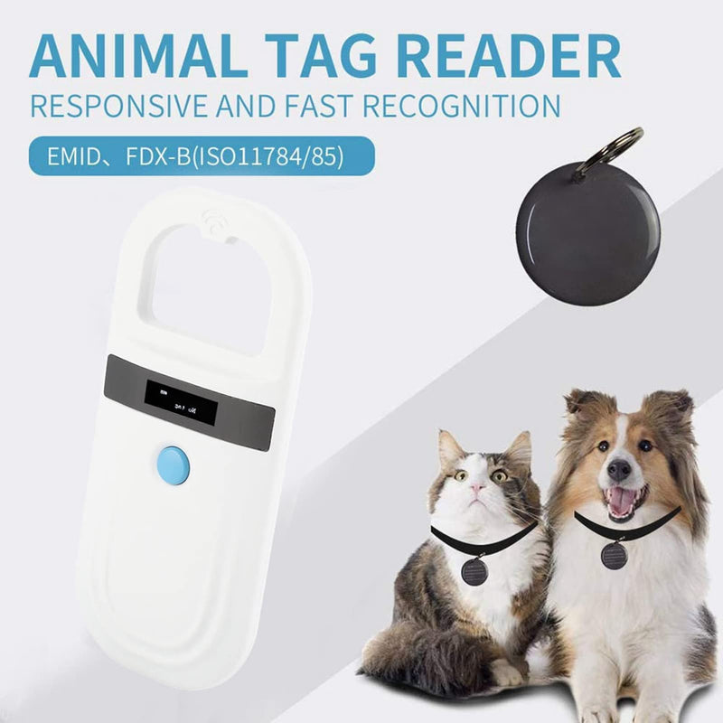 [Australia - AusPower] - Dog Microchip Reader, Pet Microchip Scanner with OLED Display Screen, Pet Chip ID Scanner Supports FDX-B (ISO11784/11785) and EMID Microchips, for Animal Management 