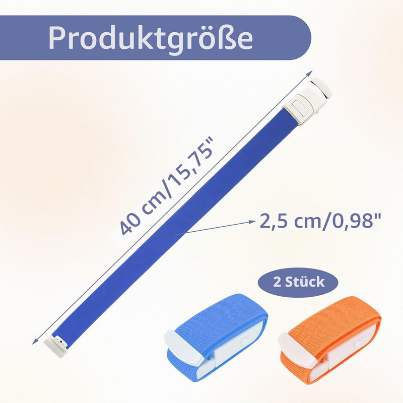 Pack of 2 Storage Tubes, Blooddraw, Highly Flexible Tourniquet | Medical Nurse Tourniquet, with Unique Closure System for Camping, Hiking, Fighting, Mountaineering (Orange + Blue)