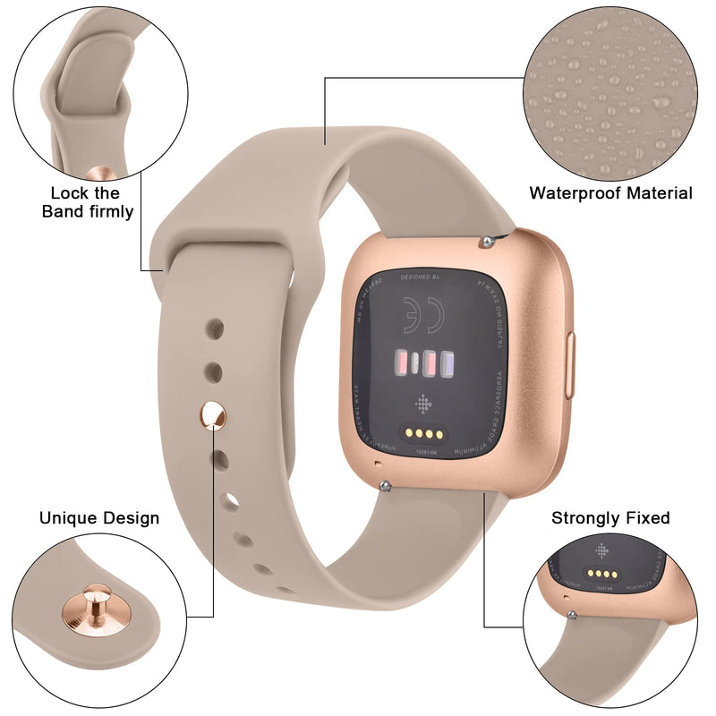 [Australia - AusPower] - Vancle Silicone Bands Compatible with fitbit versa 2 watch bands women men, Soft Breathable Sport Replacement Wristbands for Fitbit Versa 2 / Fitbit Versa/Versa Lite/Versa SE Milk Tea 