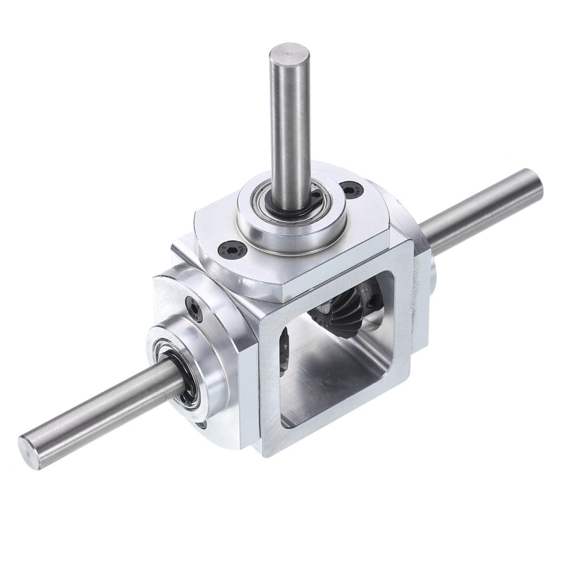 [Australia - AusPower] - uxcell Gear Box 90 Degree Right Angle Bevel Gearbox 1:1 Reversing Double Output Shaft 1 Module 20 Teeth Bevel Gear Aluminum Frame Simple Mechanical DIY Module with 8mm Shaft 