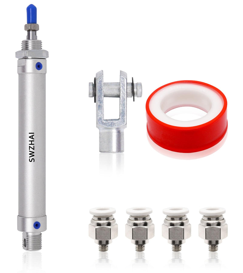 [Australia - AusPower] - Air Cylinder 16mm Bore 75mm Stroke, Mini Air Pneumatic Cylinder Double Action Single Rod Pneumatic Air Cylinders with Y Connector & 4 Pcs Pneumatic Quick Fitting (MAL16x75) 