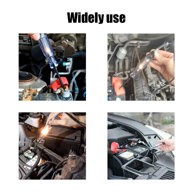 [Australia - AusPower] - 6-24v Car Truck Voltage Circuit Tester Electrical Wire Circuit Tester Automotive Circuit Tester for Low Voltage Systems Fuse Switch Wires, Black Transparent 