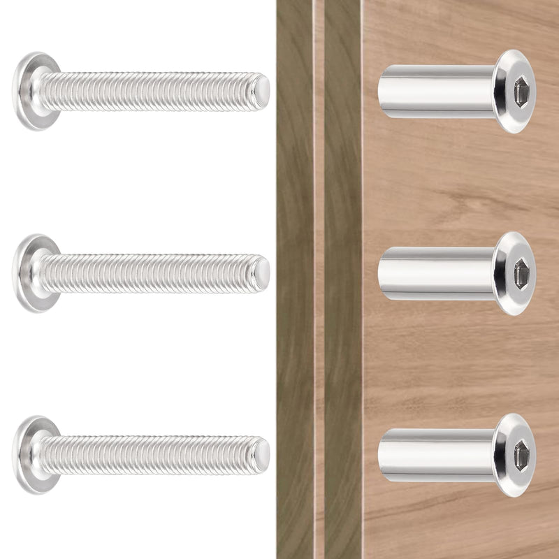 [Australia - AusPower] - 100 PCS Silver M8x40mm Binding Screws - Perfect for Outdoor Furniture Set Repairs, Heavy-Duty Bookshelf Makeovers & Playground Equipment Fixes 100 