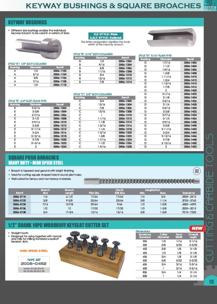 [Australia - AusPower] - HHIP 2006-1034 3/8 Inch C HSS Keyway Broach with 2 Shims 3/8" Broach, Type C 