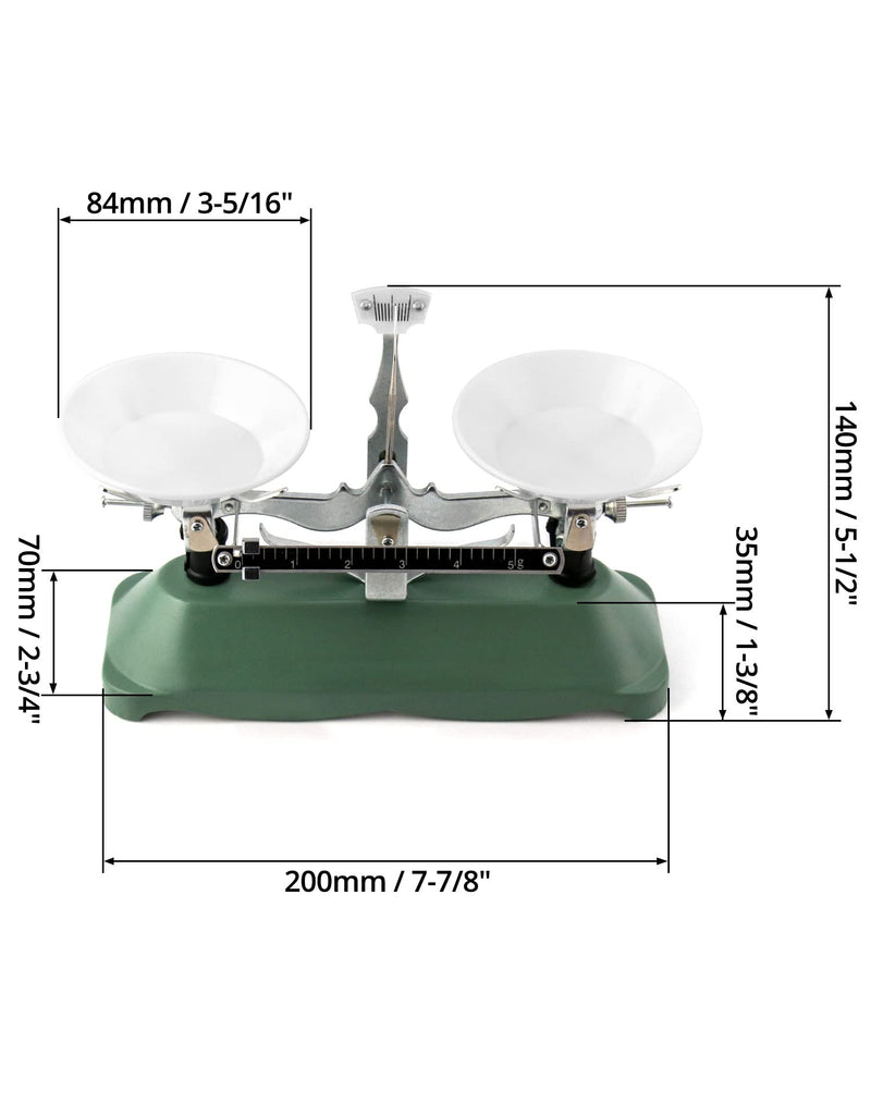 [Australia - AusPower] - QWORK Balance Scale, 200g / 0.2g, Mini Laboratory Triple Beam Balance Beam Scale for Teaching Tool (Pack of 2) 200g / 0.2g (Pack of 2) 