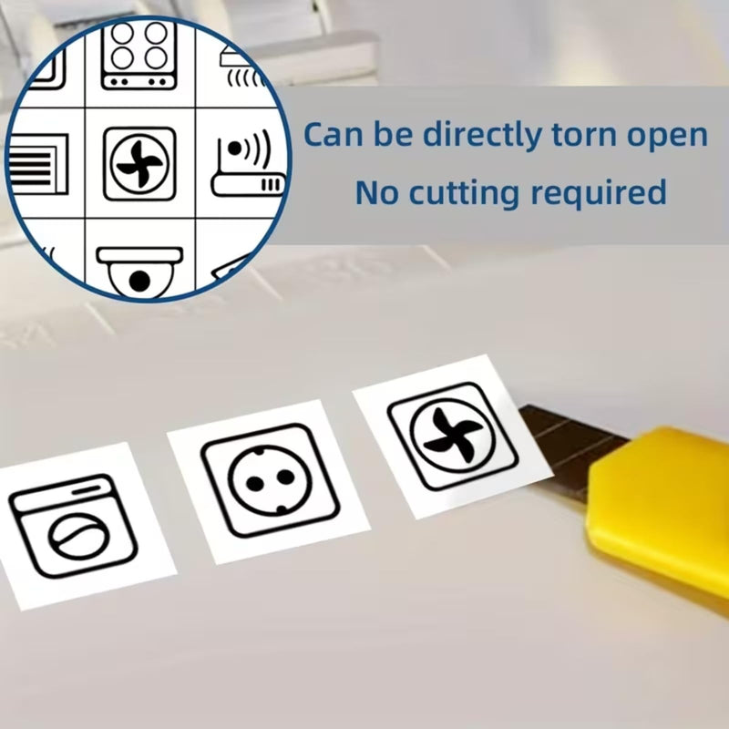 Meter Board Label Stickers - 70 Pieces/Set. Reminder Stickers for Distribution Boxes, Electric Meters and Electrical Panel Circuit Breakers, Suitable for Circuit Diagrams and Socket Identification. Colorless