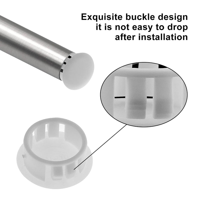 [Australia - AusPower] - 25Pcs 3/4 Inch(19mm) White Hole Plug Plastic Hole Cover, Round End Cap Plug Flush Type Tube Insert Plug, Pipe Post Plug Panel Plug for Chair Furniture Glide Protectors 3/4" / 19mm(25Pcs) 
