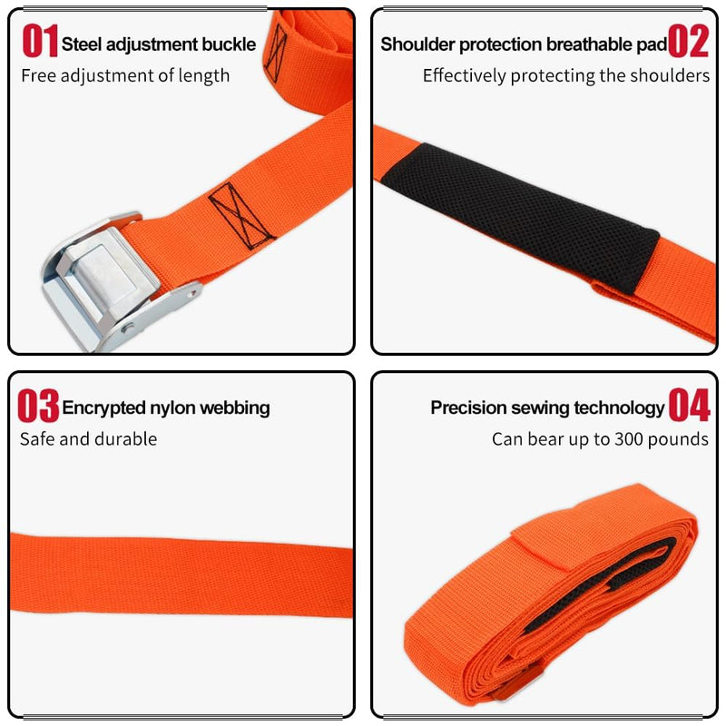 [Australia - AusPower] - Moving Straps 1-Person Lifting and Moving System, Moving Shoulder Straps Lifting with Handle Lifting Straps Up to 600 Pounds for Harness Moving Furniture & Appliances Heavy Objects 