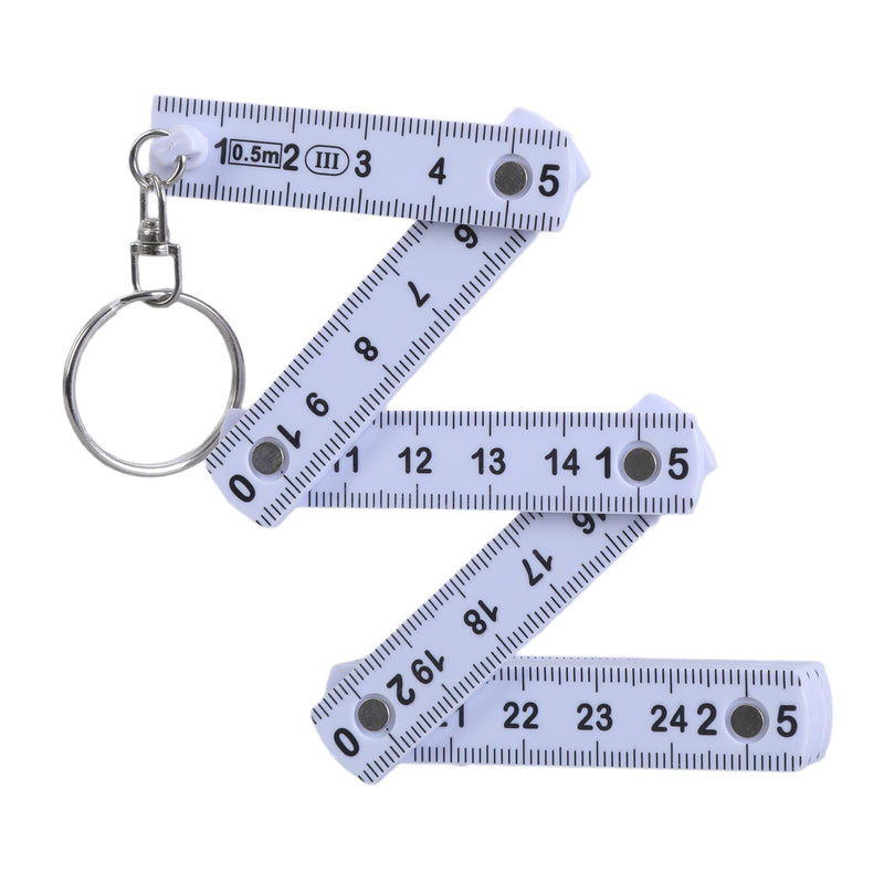 [Australia - AusPower] - Small Folding Ruler Keychain 50cm 10 Fold Ruler Keyring Hand Travel Ruler Upgrades for Active Measurements 