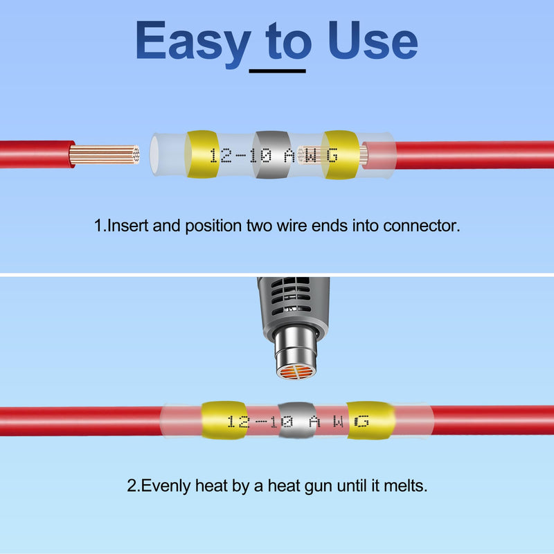 [Australia - AusPower] - 120Pcs Solder Seal Wire Connectors - Heat Shrink Butt Connectors Kit for Electrical Wiring 120 