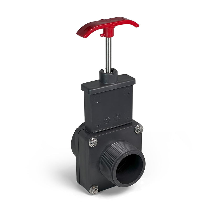[Australia - AusPower] - FibroPool Above Ground Pool Gate Valve - 1 1/2 inch - Dual Threaded Shut Off Slice Adapter for Swimming Pools 