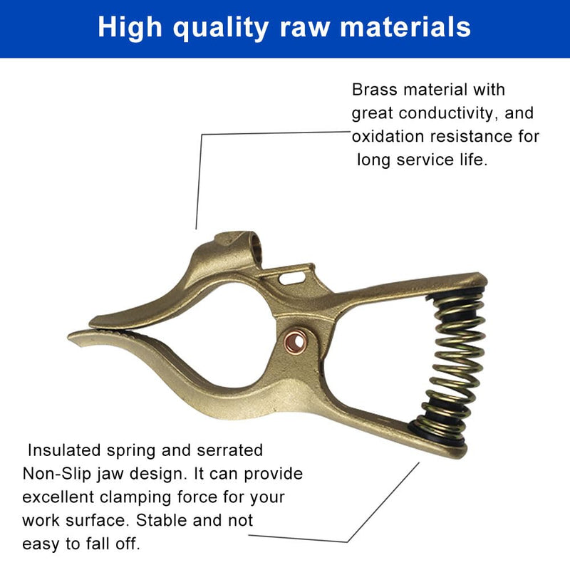 300-Amp T-Style Welding Ground Clamp Brass, 2-Pack 300-Amp 2 Pack