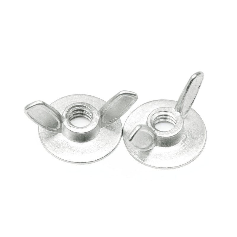 [Australia - AusPower] - Xadnitu 50 Pieces 1/4''-20 Washered Wing Nut, Zinc Plated Hurricane Hardware Butterfly Nuts with Washer for Fasteners, Silver 