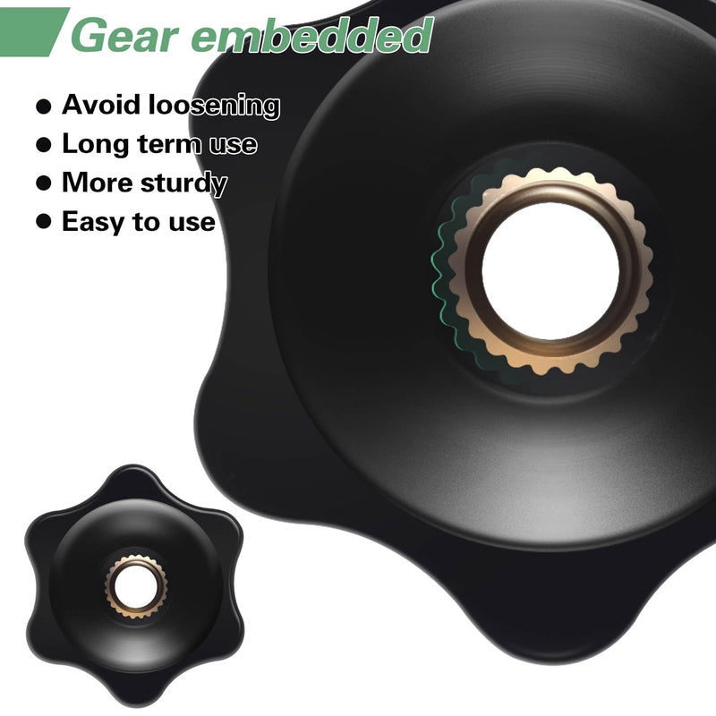 [Australia - AusPower] - 12 Pcs Star knobs, 1/4 20 knob 6 Star Knobs 1/4 Inch 20 Female Threaded Hexagon Head Thru Knob Clamping Knobs Jig Knobs T Knob 