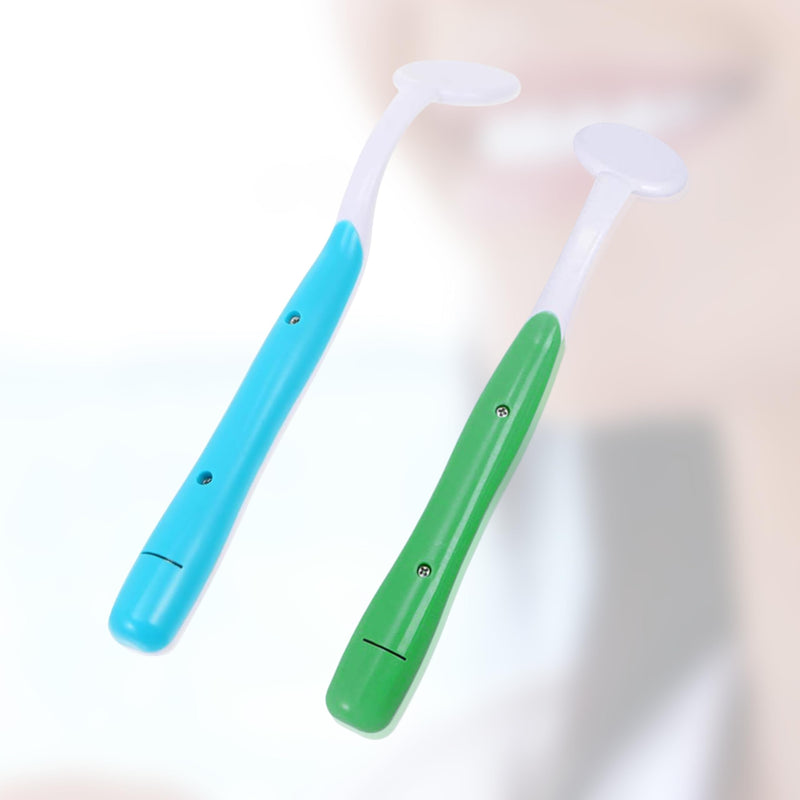 ARSUK 2 x 5.90 inch Blue and Green Dental Inspection Dental LED Mirror with Light Dental Mirror with Light Dental and Oral Care