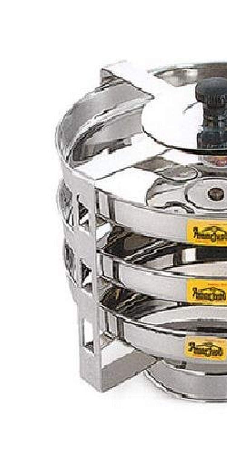 Tabakh DC-103 3-Plate Stainless Steel Dhokla Stand, Small, Silver