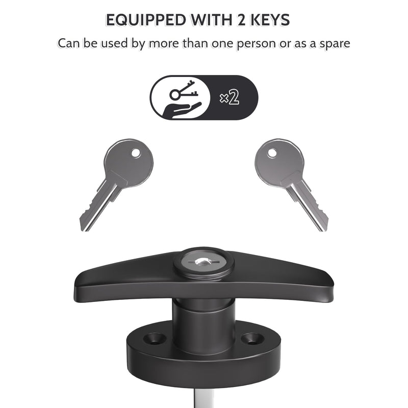 2Pack Shed Lock, 5-1/2" Steam with 4 Keys, Shed Door Latch, Door Lock Latch, Shed Door Hardware- Black 2