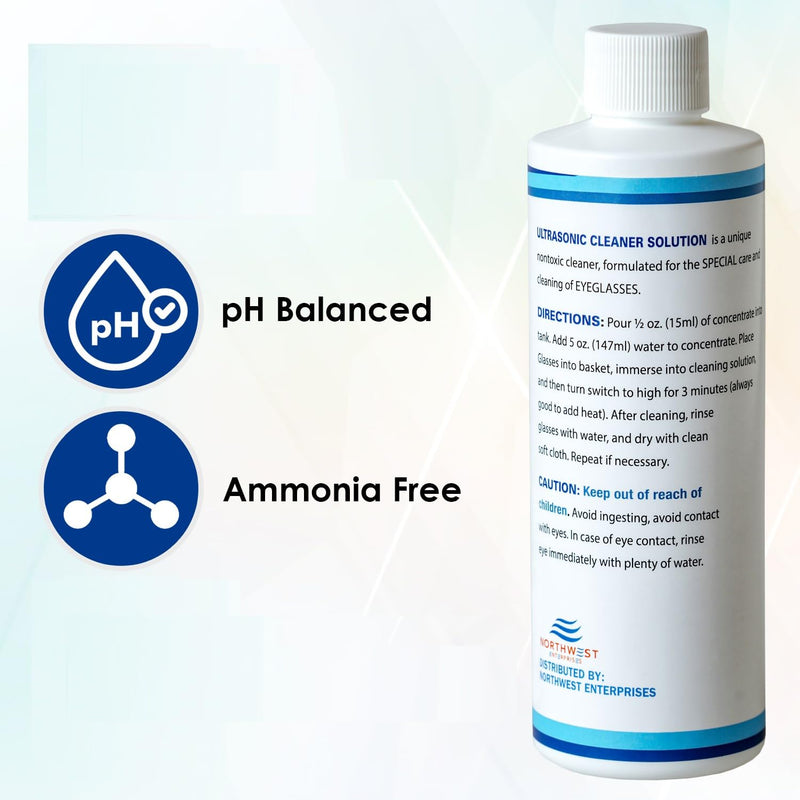[Australia - AusPower] - NORTHWEST ENTERPRISES Ultrasonic Eyeglass Cleaner: Ultrasonic Cleaner Solution. Concentrated Glasses Cleaner for use in Sonic and Ultrasonic Machines. (2) 
