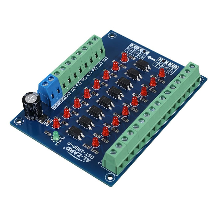 Optocoupler Insulation Module, 8-Channel Optocoupler Insulation Module, 24 V to 3.3 V Level Voltage Converter PNP Output PLC Signal Optocoupler Voltage Insulation Board