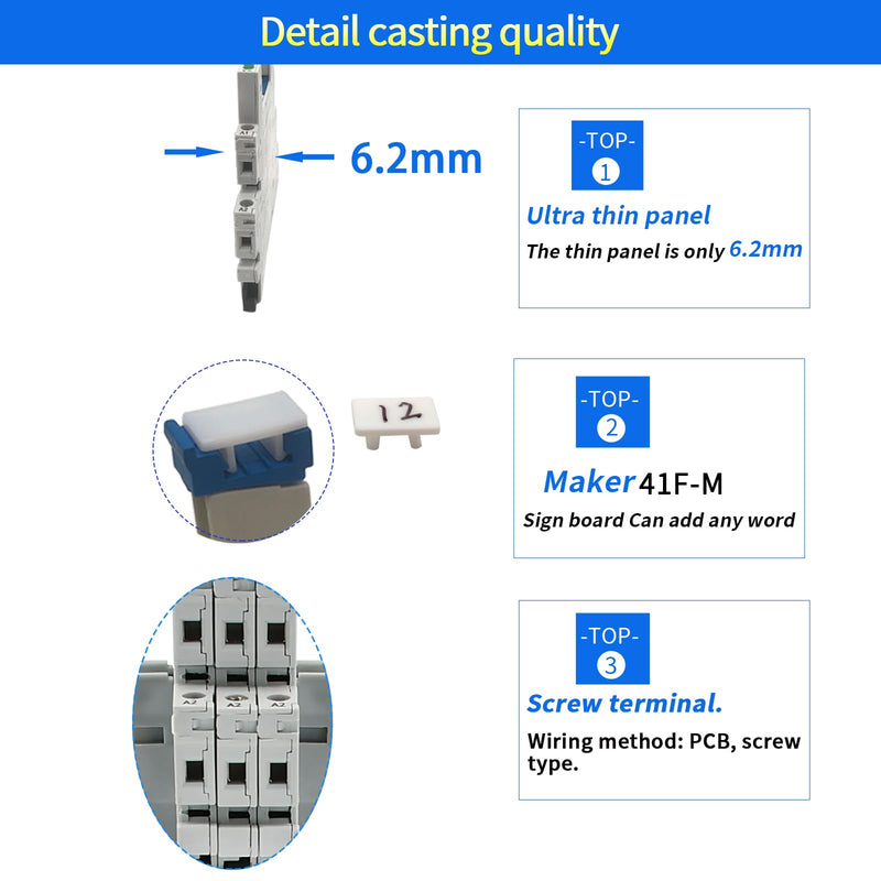 [Australia - AusPower] - 3 Pcs Miniature 5 Volt DC Relay HF41F/5-ZS 5 Pin 1NO 1NC 6A SPDT with LED Indicator, Socket Base and DIN Rail Module 5V DC 3 