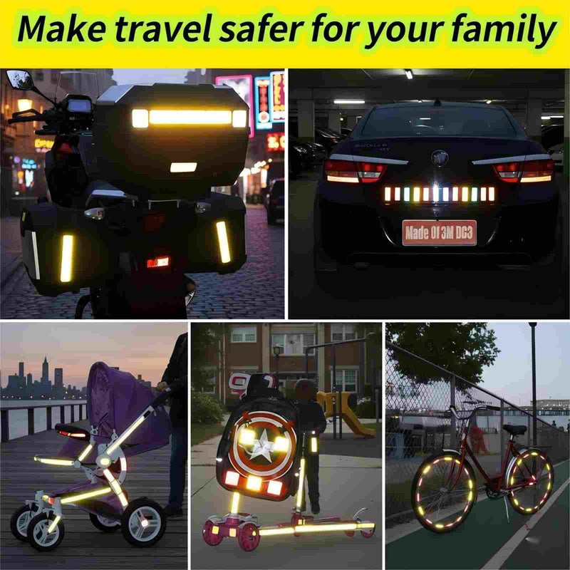 Reflective Stickers 3M DG3 Diamond Grade, 20 Pcs Waterproof Safety Reflective Tape for Truck Trailer Bike Motorcycle, 3.15"x1.18" Fluorescent Yellow-Green Reflectors for Driveway Entrance