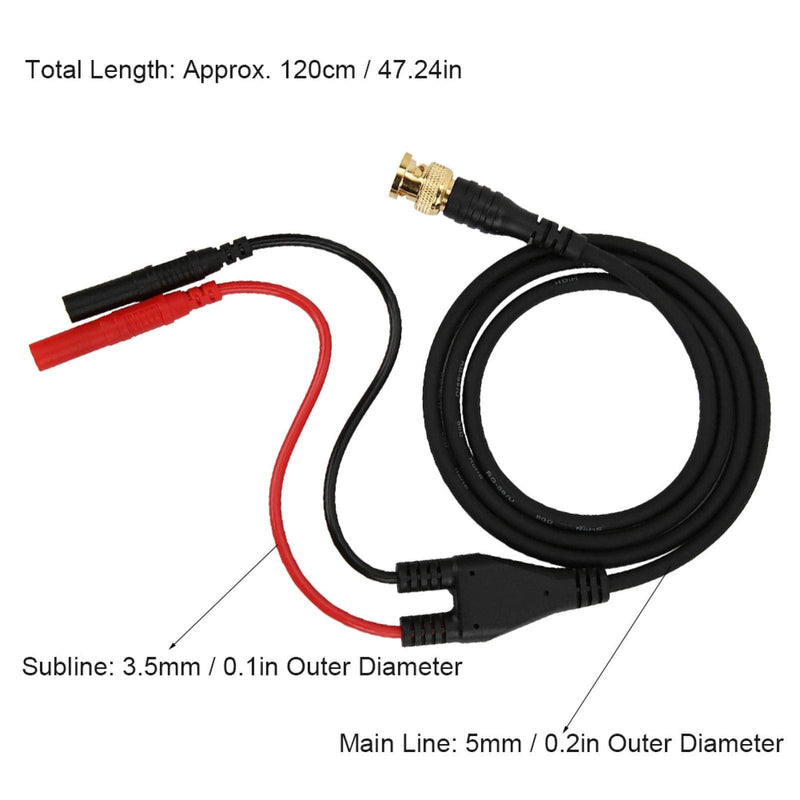 [Australia - AusPower] - P1065 4mm Gold Plating Bifurcated Joint Accessory Safe Straight Durable BNC to Banana Plug Test Cable Test for Indoor for Multimeter 