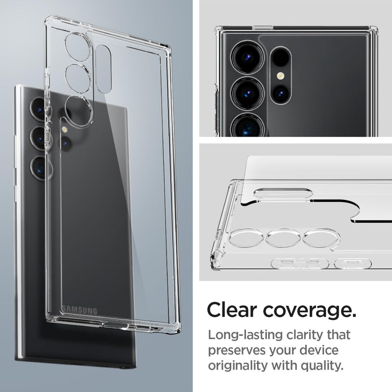 [Australia - AusPower] - Spigen Ultra Hybrid Designed for Galaxy S24 Ultra Case (2024), [Anti-Yellowing] [Military-Grade Protection] - Crystal Clear 