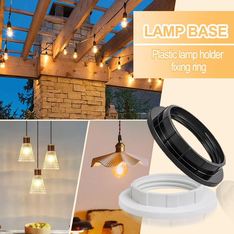 [Australia - AusPower] - GHPKOTW Lampshade Reducing Ring Screw Ring E14 White 27 mm Lampshade Screw Ring for Lampshade Holder, Table Lamp, Ceiling Lights, Floor Lampshade Ring, Plastic, Pack of 8 