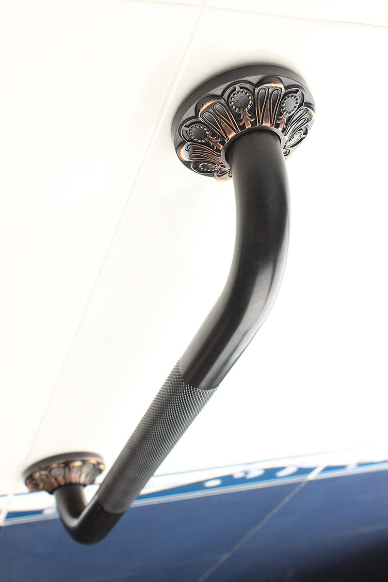 16" Bathroom Anti-Slip Grab bar, Bathtub Textured Shower Bar, Home Saftey Armrest, Toilet Hand Rail, Oil Rubber Bronze Finish 16 Inch BL