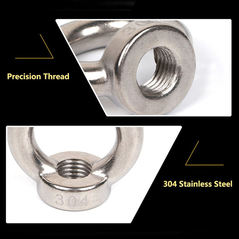 [Australia - AusPower] - M14 Ring Shape Lifting Eye Nut 304 Stainless Steel Threaded Nut Fastener-2 Pack M14 