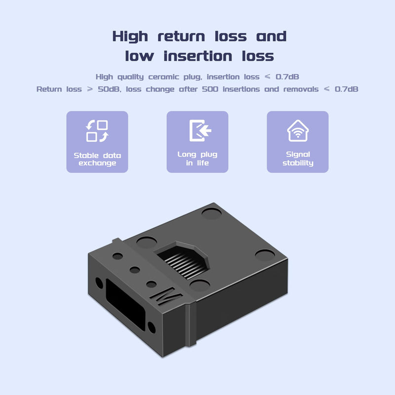 [Australia - AusPower] - 5-Pack MPO/APC Fiber Optic Loopback Tester Cable,Singlemode -G657A1 MPO/12 Core Female, Fiber Optic Loopback Plug Adapter, for Testing Applications 5-pack Singlemode MPO12 Core 