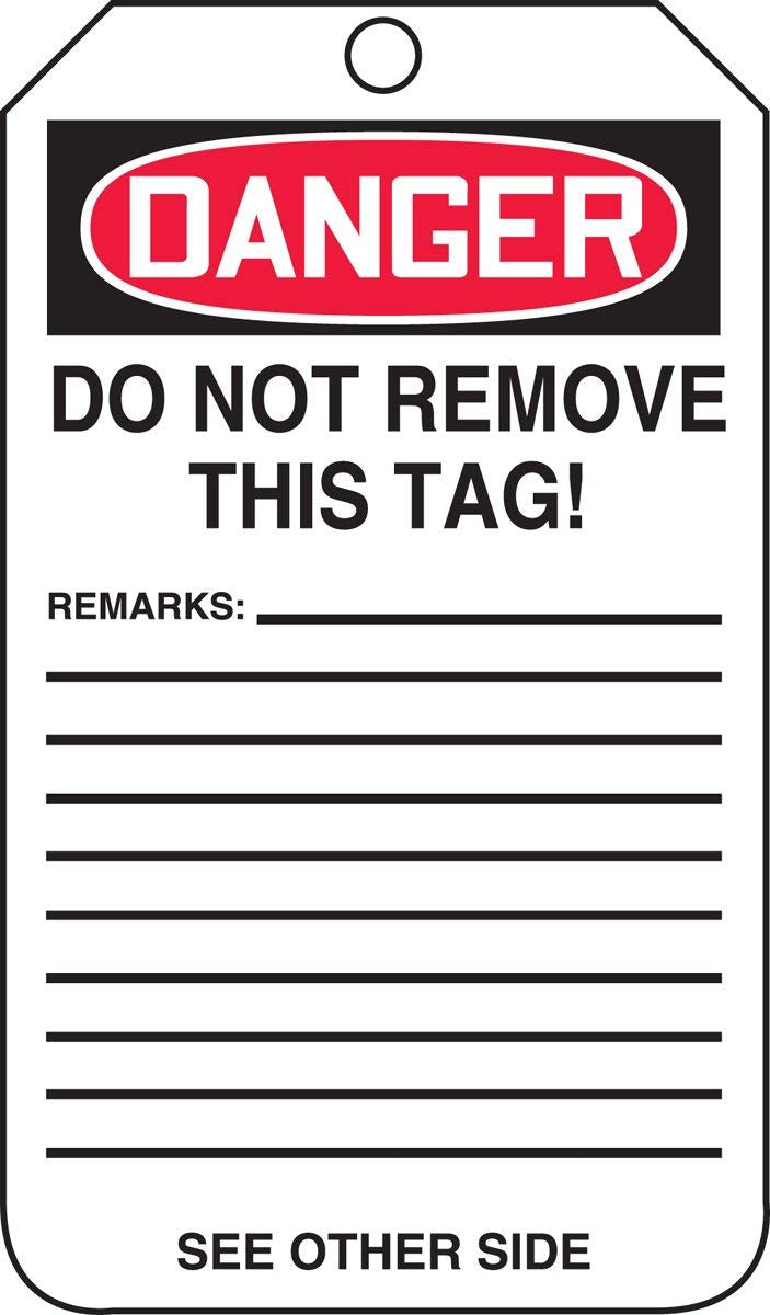 Accuform Signs MDT189CTP Safety Tag, Legend Danger DO NOT Operate, 5.75" Length x 3.25" Width x 0.010" Thickness, PF-Cardstock, Red/Black on White (Pack of 25)