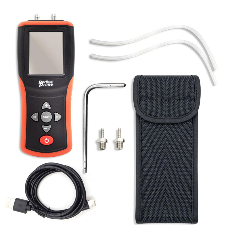 [Australia - AusPower] - AR1890P1, Digital Air Pressure Manometer to Measure Gauge & Differential Pressure ±13.79kPa / ±2 psi / ±55.4 H2O with 304 Stainless Steel Static Tube 5.13" x 2.34" Length 