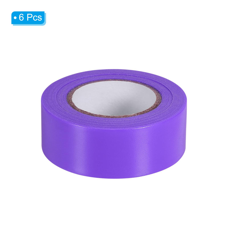 PATIKIL Flagging Tape 1" x98', 6 Pack PVC Non-Adhesive Neon Marking Tape for Tree Survey Boundaries Outdoor Trail, Purple