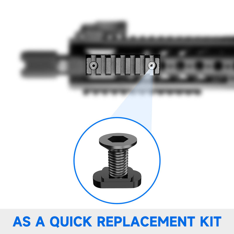 [Australia - AusPower] - 24 PCS Mlok Screws and Nuts Replacement Sets, M-Lok Rail Mount Screws & T-Nuts Accessories with Allen Wrench 