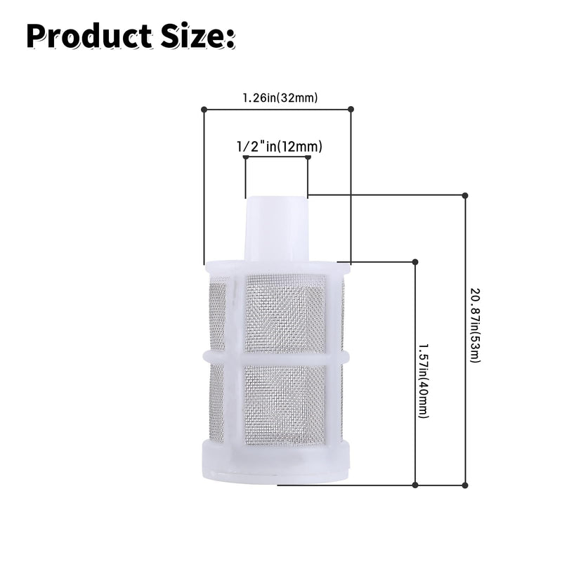 [Australia - AusPower] - Hose Connection Filter,Spray Internal Filter,Fish Tank Water Pump Suction Strainer,Removable,Tea Set,Fish Tank,Water Pump,Industrial Equipment(12 Packs) (Size:1/2''inch (12MM)) Size:1/2''inch (12MM) 