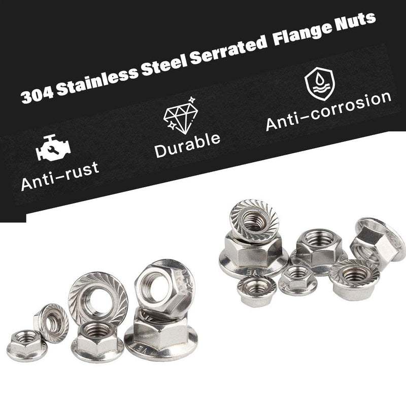 [Australia - AusPower] - M8 x 1.25mm Serrated Flange Hex Lock Nuts, Hincell 75pcs 304 Stainless Steel Serrated Metric Hex Flange LockNuts,Bright Finish Hex Lock Nut M8(75pcs) 