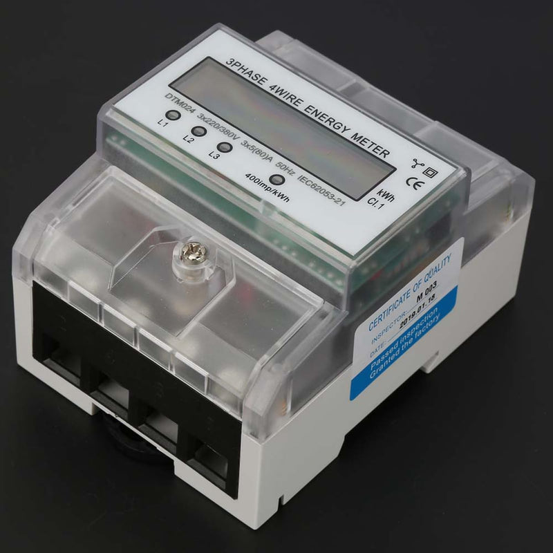 [Australia - AusPower] - 3 Phase Power Meter, DTM024 Digital LCD Display Kilowatt Usage Meter, 220/380V 5-80A Digital Energy and Electricity Usage Monitor for Power Metering System 